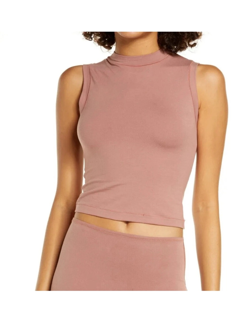 SKIMS Sleeveless Cotton Mock Neck Tank Top Clay Women’s